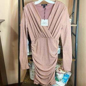 Revamped Ruched Mini Dress Dusty Rose